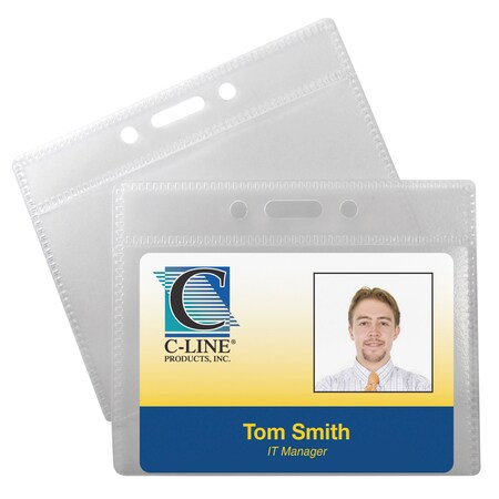 C-Line ID Badge Holders, Poly, Horizontal, 3.5 x 2.25in, PK60 89732